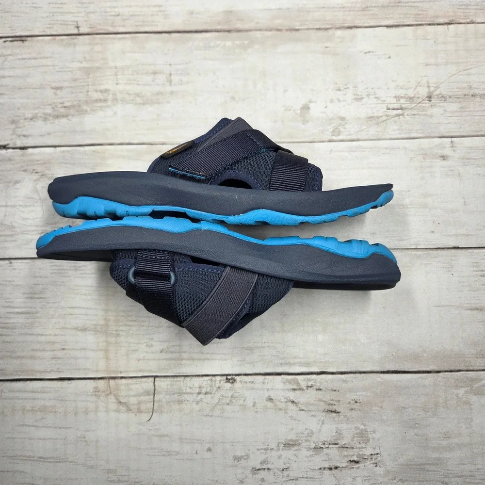 Teva Hurricane Drift Slide Sandals Kids 2 Navy Blue Mesh Adjustable Straps
